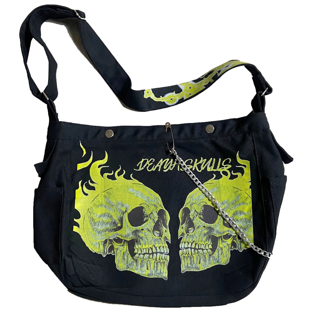 Túi Skulls Green Bone Punk MASTER Unisex