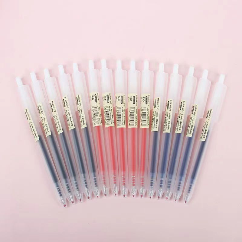 Bút bi bấm mực đen ngòi 0.5mm - bút gel đen đỏ xanh 0.5mm