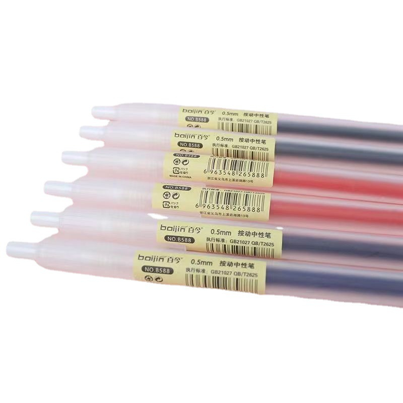 Bút bi bấm mực đen ngòi 0.5mm - bút gel đen đỏ xanh 0.5mm