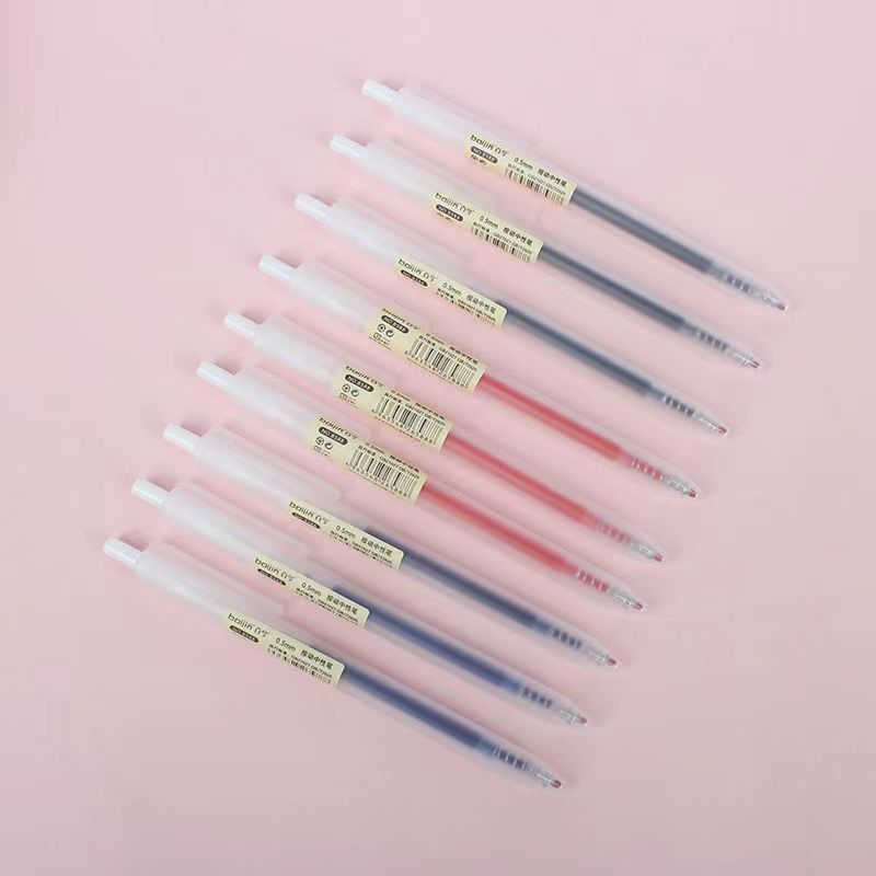 Bút bi bấm mực đen ngòi 0.5mm - bút gel đen đỏ xanh 0.5mm
