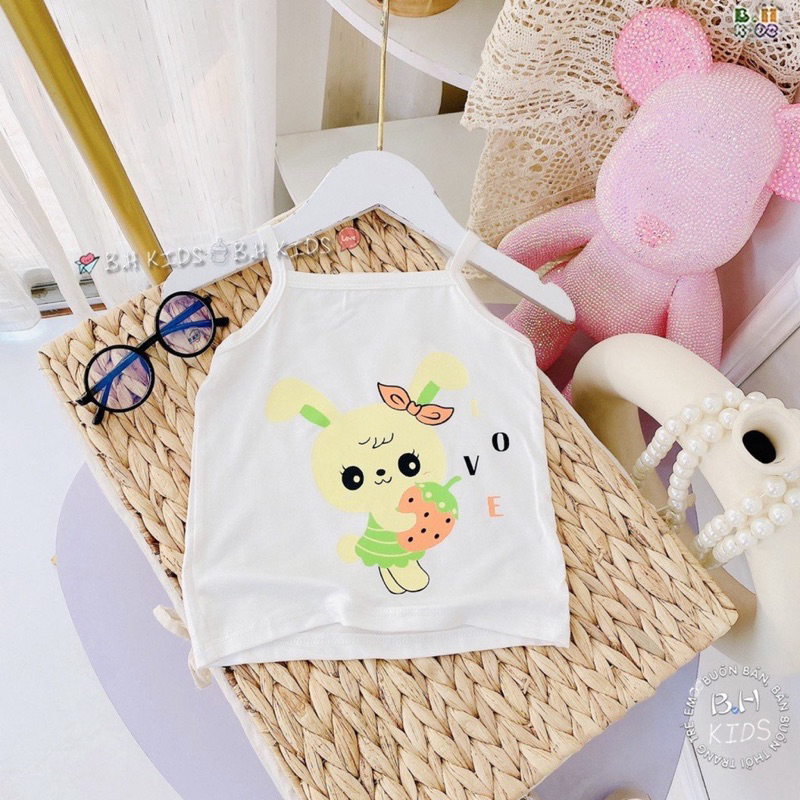 Áo 2 dây vải zip đẹp cho bé gái