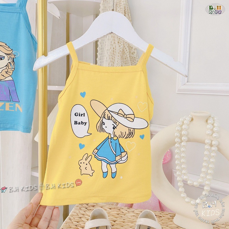 Áo 2 dây vải zip đẹp cho bé gái