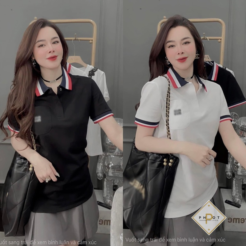 Polo miu miu viền đỏ siu hot chuẩn Giang Zozo