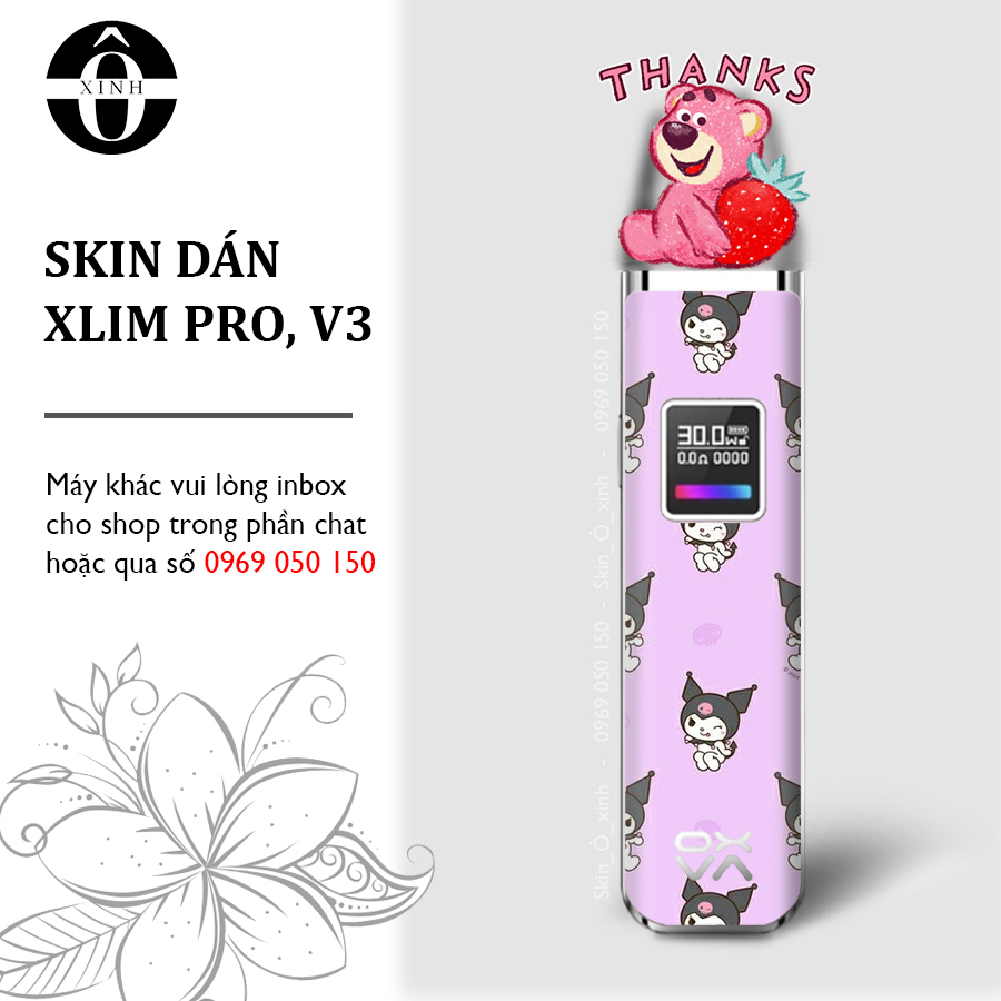 Miếng dán skin cho Xlim Pro/ V2 / favostix / riil x / feelin / avocado / gotek...in hình stic nhiều mẫu cực đẹp