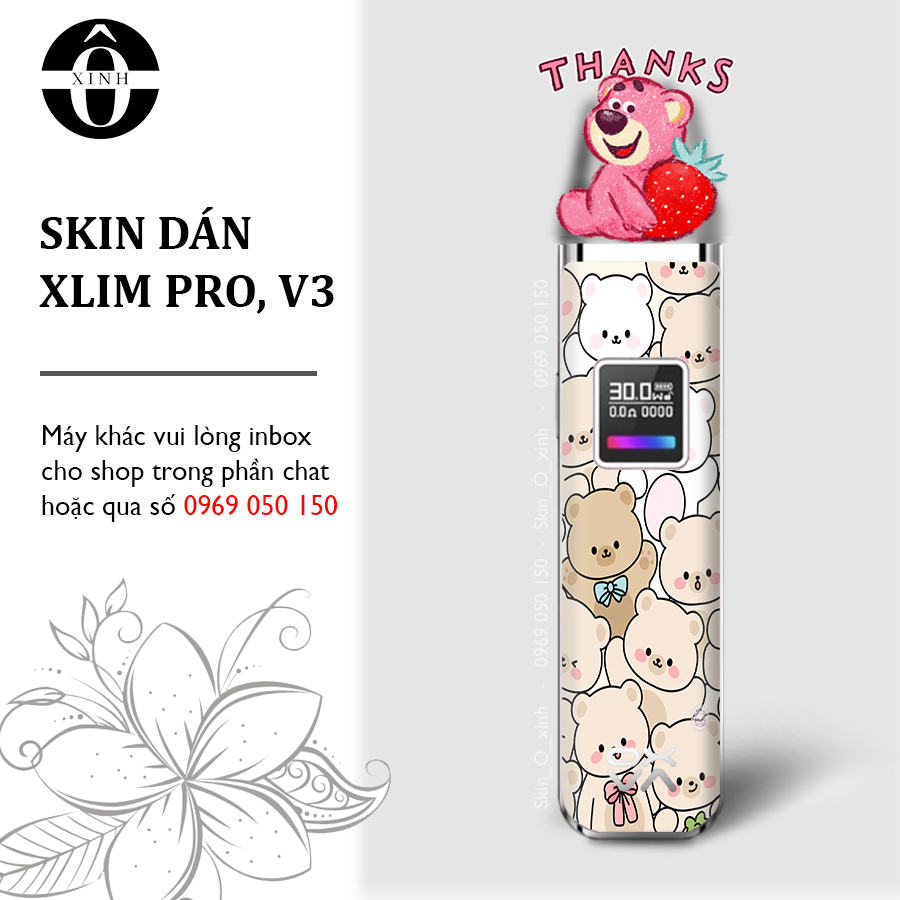 Miếng dán skin cho Xlim Pro/ V2 / favostix / riil x / feelin / avocado / gotek...in hình stic nhiều mẫu cực đẹp