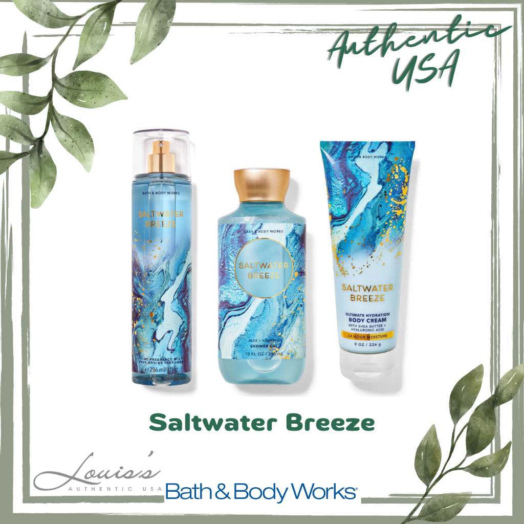 [ Full size ] SALTWATER BREEZE - Body mist | Shower | Lotion - Trọn bộ chăm sóc cơ thể Bath & Body Works Mỹ