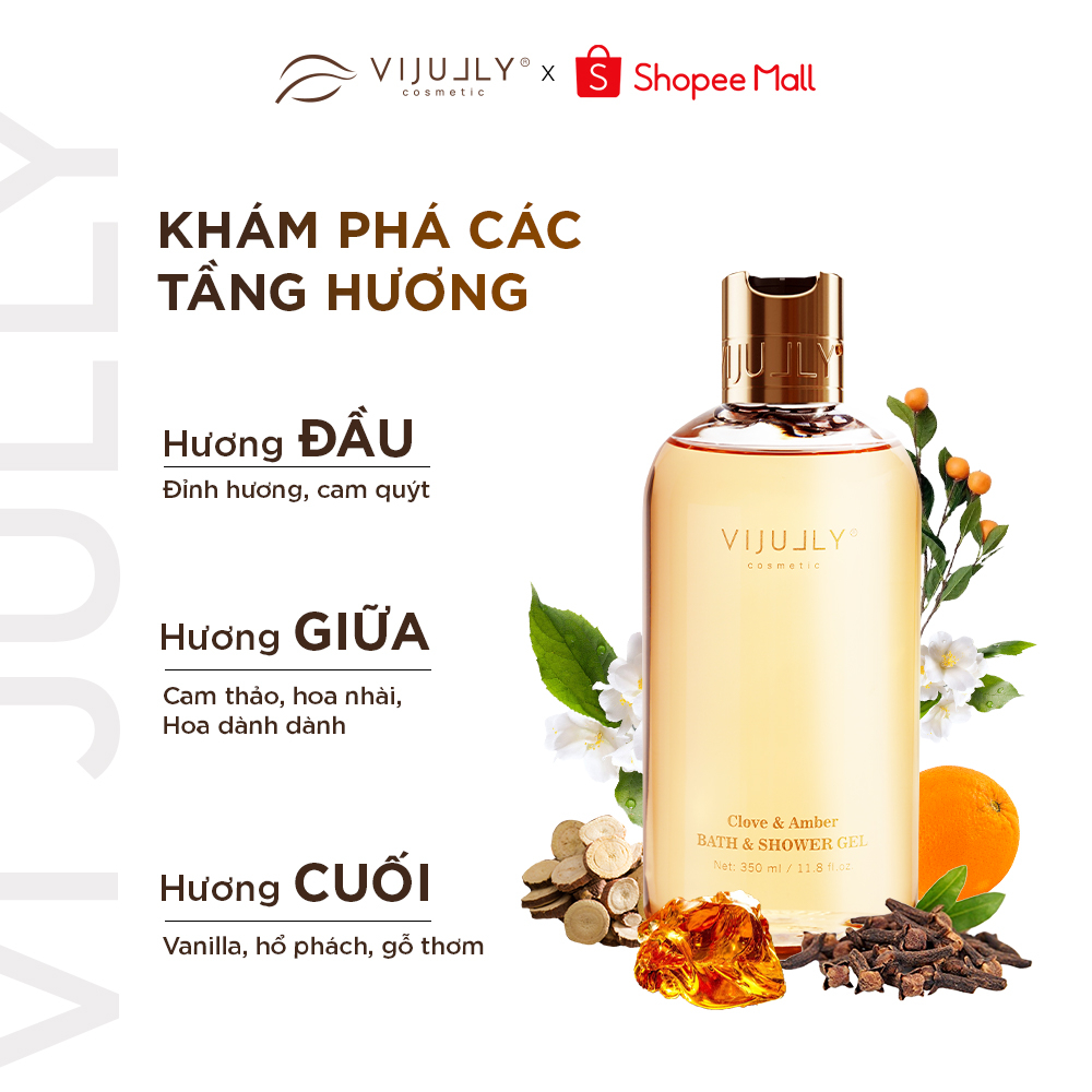 Sữa tắm Dưỡng da hương nước hoa Vi Jully 350ml (Clove & Amber)