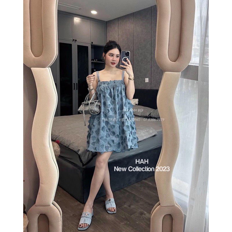 Váy Jean Hai Dây Đính Tim Siêu Xinh Mã DP1226