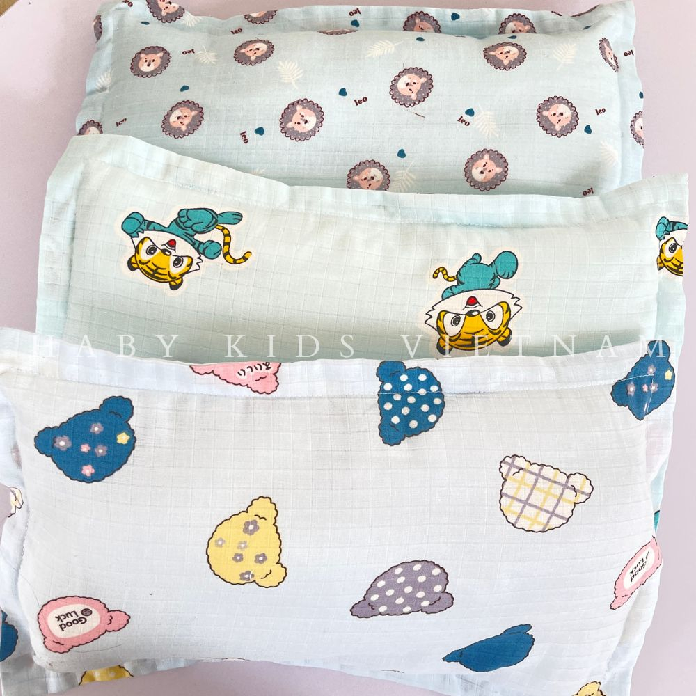 Gối Xô Sơ Sinh, Gối Xô Muslin Mềm Mịn Cao Cấp Thấm Hút Mồ Hôi Cho Bé HABY KIDS