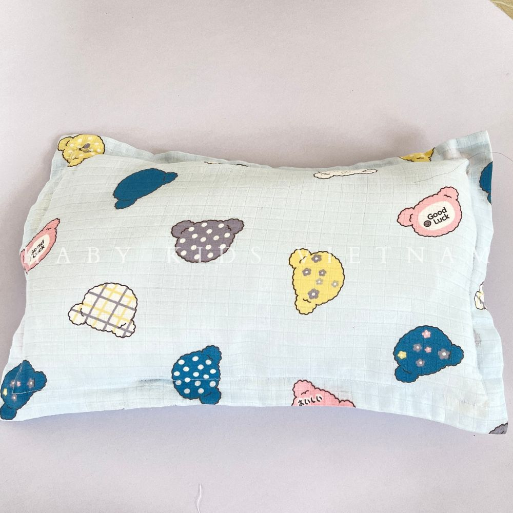 Gối Xô Sơ Sinh, Gối Xô Muslin Mềm Mịn Cao Cấp Thấm Hút Mồ Hôi Cho Bé HABY KIDS