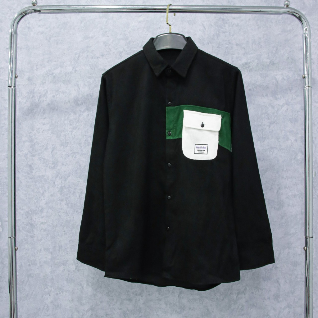 Áo sơ mi tay dài nam nữ dáng rộng cao cấp vải nhung tăm phối túi thời trang mẫu mới N77 FASHION | BigBuy360 - bigbuy360.vn