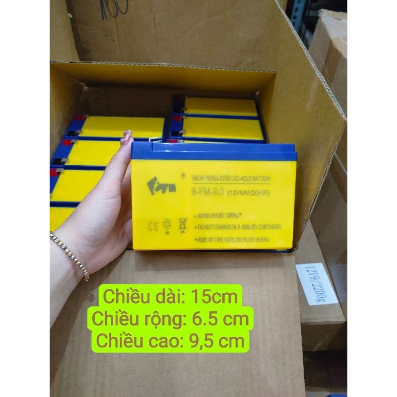 Bình acquy chì vàng xịn 12v9a nặng 2,2kg bình chuẩn,bền