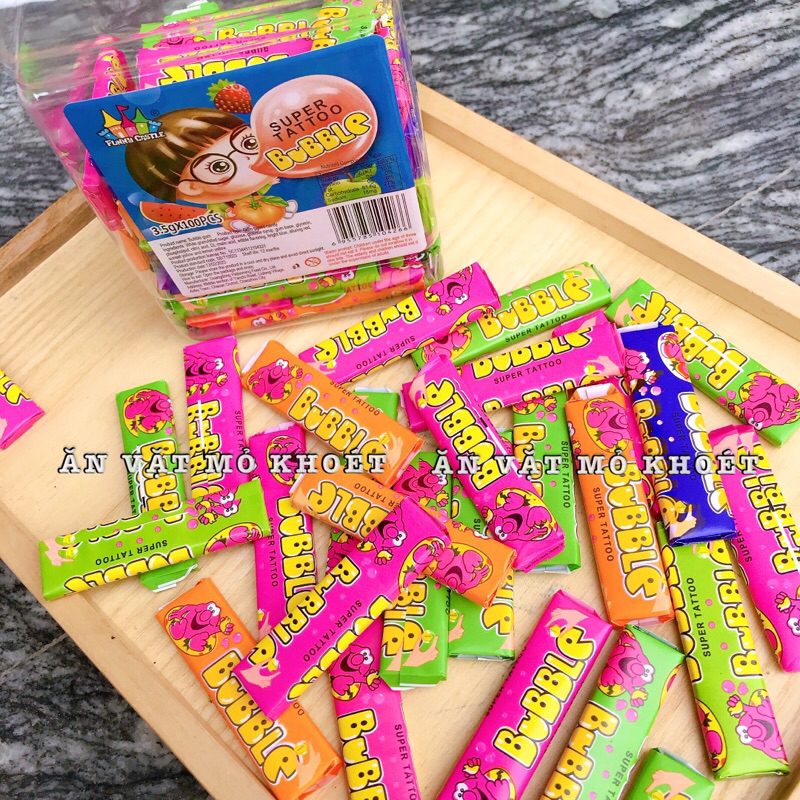 Kẹo cao su thổi Bubble tặng hình xăm cute