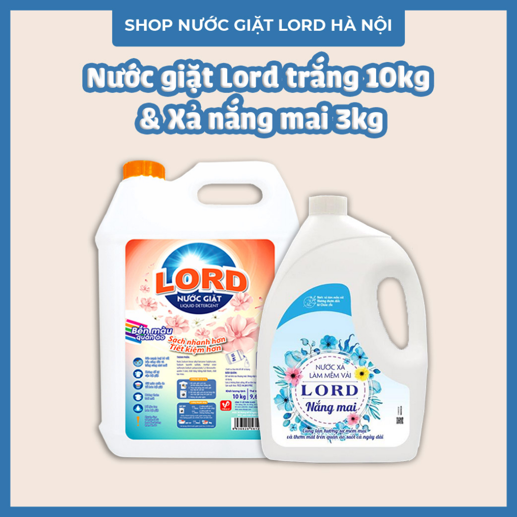 Combo Nước giặt Lord 10kg và Nước xả Lord 3kg