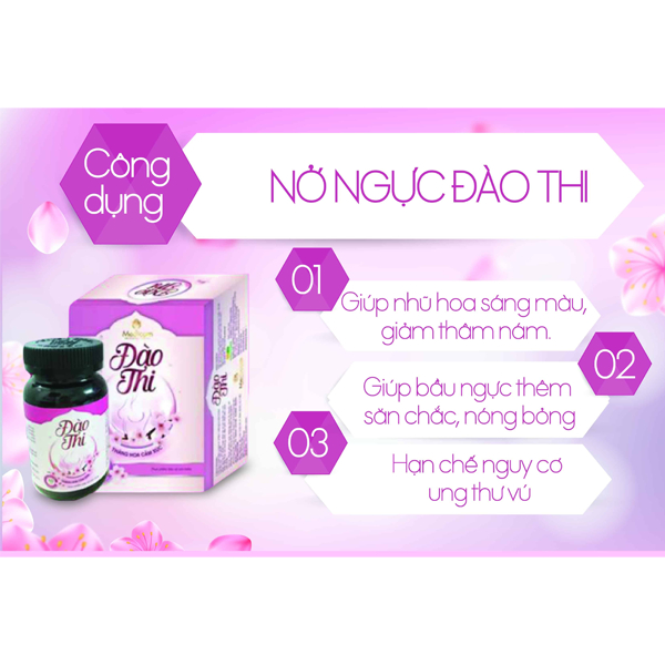 Viên Uống Nở Ngực Đào Thi Hộp 40V - Giúp Tăng side Vòng Một Sau 2 Tuần