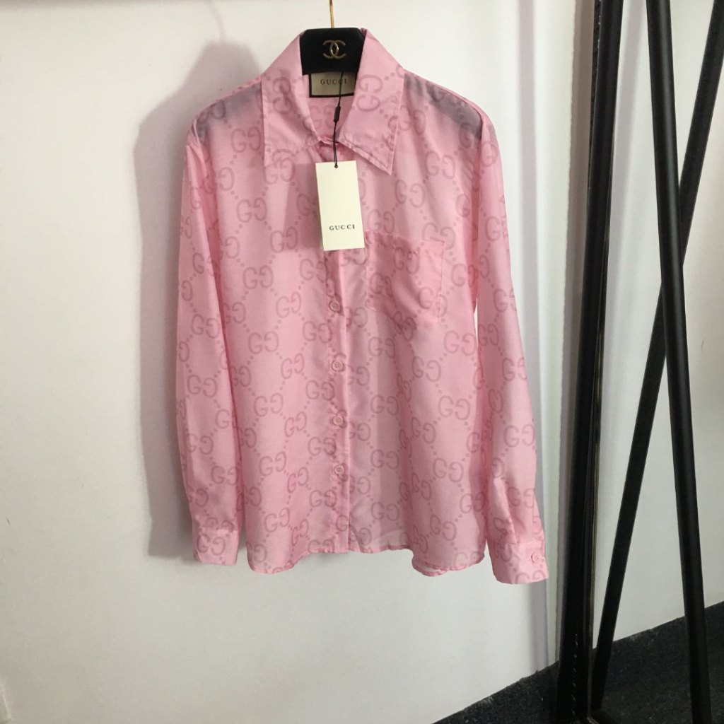 Áo khoác sơ mi dài tay nữ cao cấp Gucci GC GG phong cách đơn giản, nữ tính