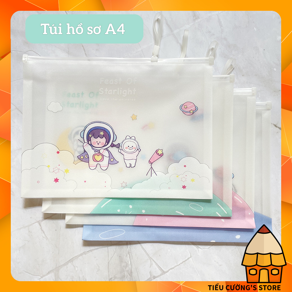 Túi - Bìa A4 📁 có dây kéo, túi đựng hồ sơ, tập sách cho học sinh - sinh viên nhiều mẫu dễ thương