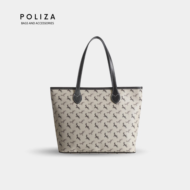 Túi Xách Nữ Đeo Vai Classic Hoạ Tiết Size 34-POLIZA