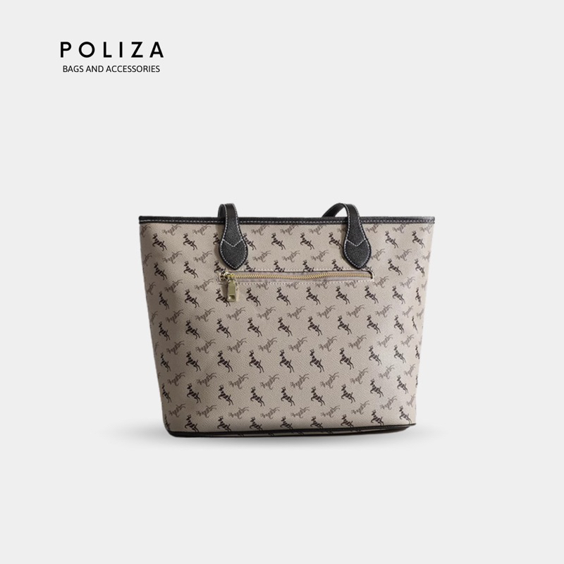 Túi Xách Nữ Đeo Vai Classic Hoạ Tiết Size 34-POLIZA