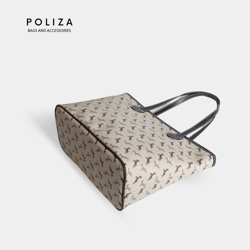 Túi Xách Nữ Đeo Vai Classic Hoạ Tiết Size 34-POLIZA