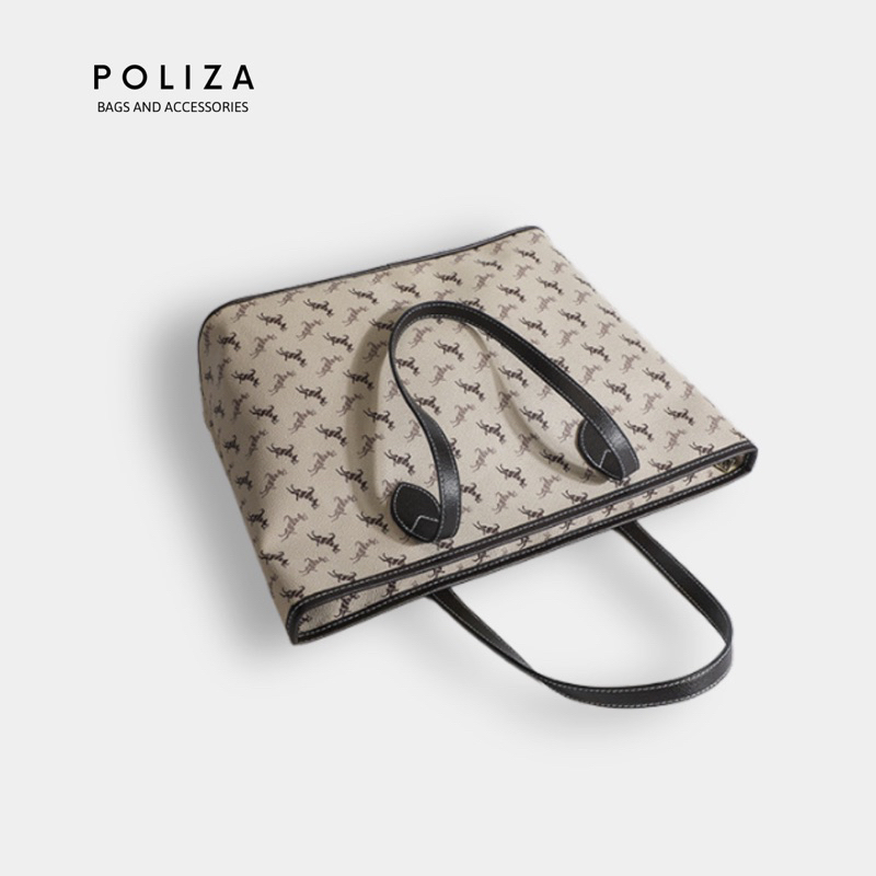 Túi Xách Nữ Đeo Vai Classic Hoạ Tiết Size 34-POLIZA