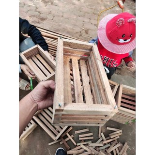 Chậu gỗ trồng lan chữ nhật 15x30cm