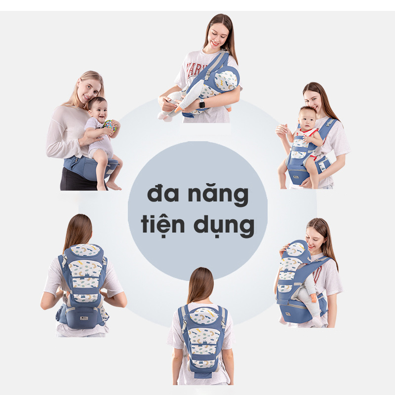 Địu cho bé thông minh HAPAIR đai định hình hỗ trợ tư thế ngồi 30 độ chống gù mềm mịn thoáng khí phù hợp bé 0 - 36 tháng