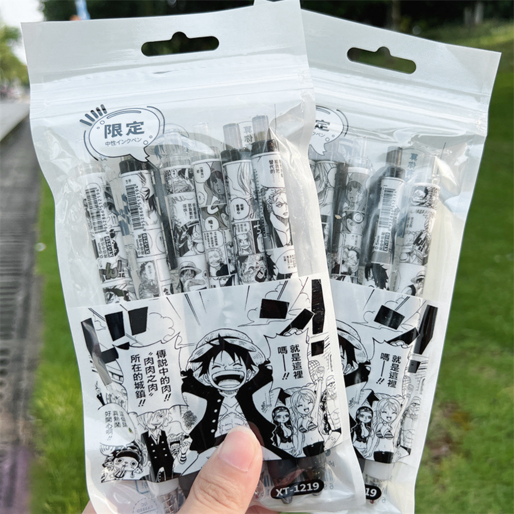 Set 6 Bút Gel Hoạt Hình Ngòi 0,5mm Mực Đen Dễ Thương Bút Bi Bấm Văn Phòng  Họa Tiết Cute