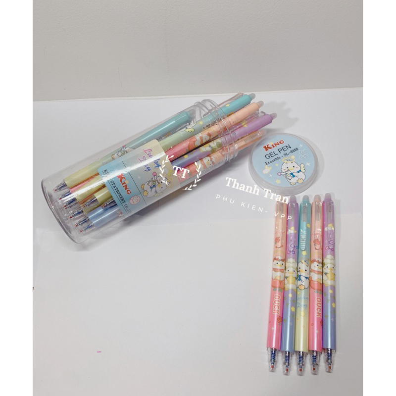 Lon 20 cây bút gel bấm tẩy xoá được mẫu siêu xinh  ngòi 0.5mm