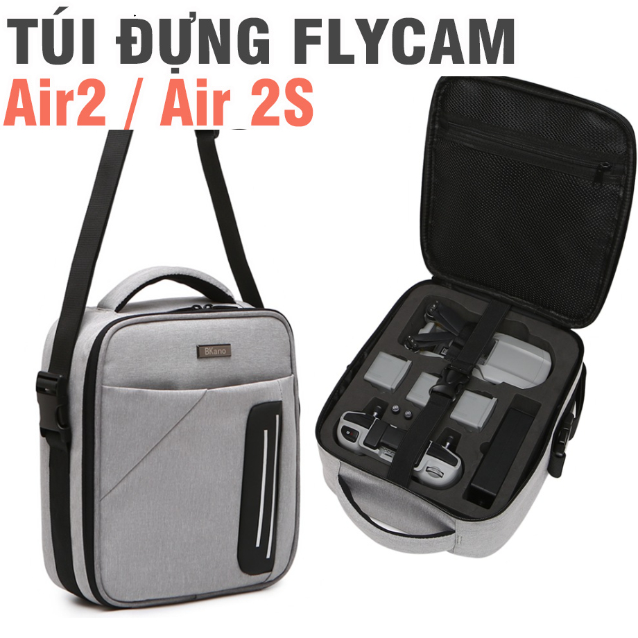 Túi đựng Flycam DJI Air2 / Air 2S (Flycam DJI ) túi có xốp cứng chống va đập và có dây đeo - phụ kiện flycam
