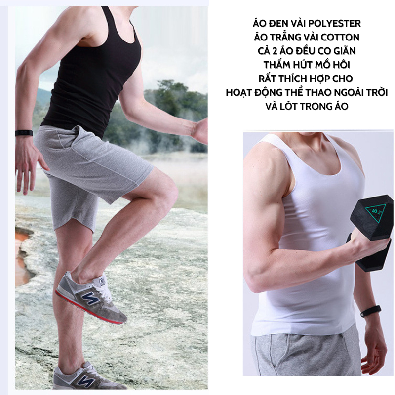 Áo ba lỗ thun gân, form body tôn dáng chất liệu cotton, polyester 100% thoáng mát, thoải mái khi vận động