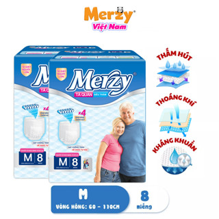  Bỉm Quần Merzy Người Già Siêu Thấm Chống Tràn Tã Quần Người Già Khô Thoáng Gói M7 L8?XL6 