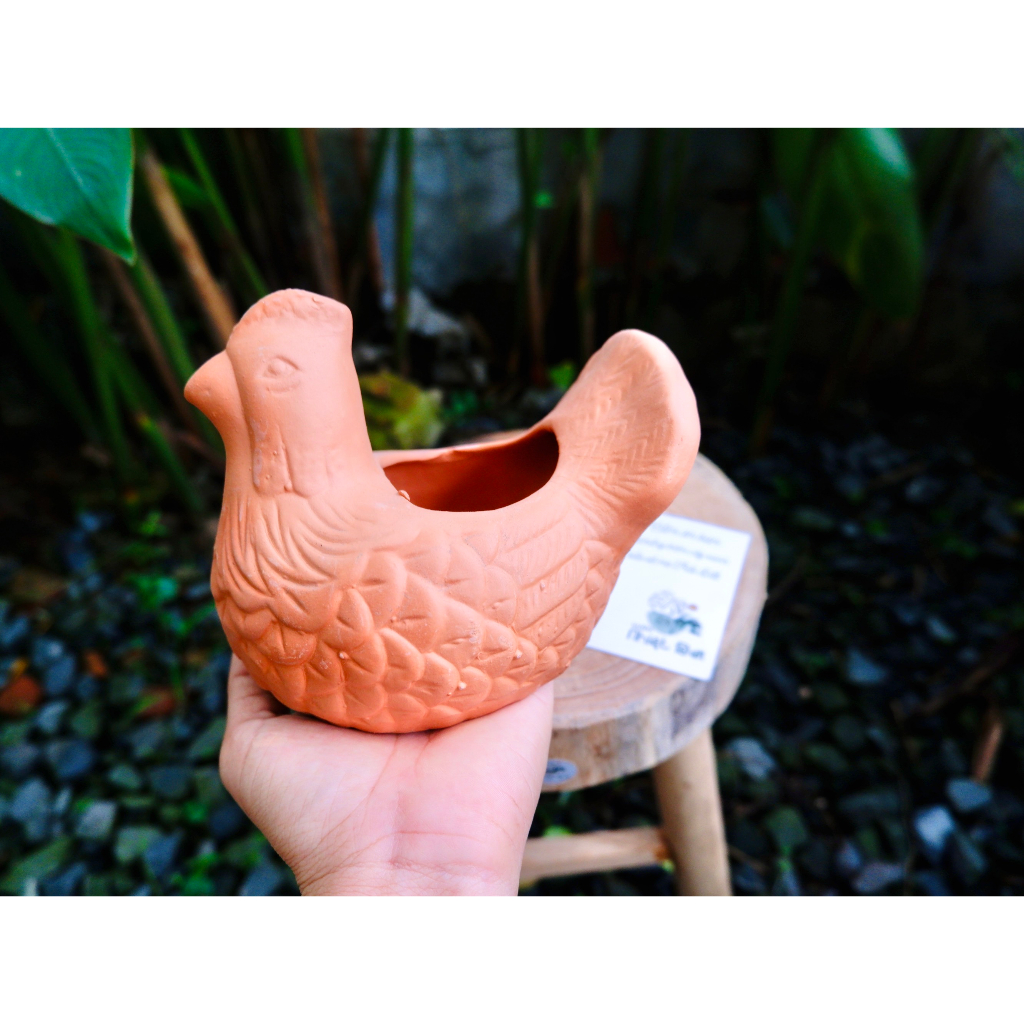 Chậu gà - chậu đất nung trồng cây d15xr11xc12cm