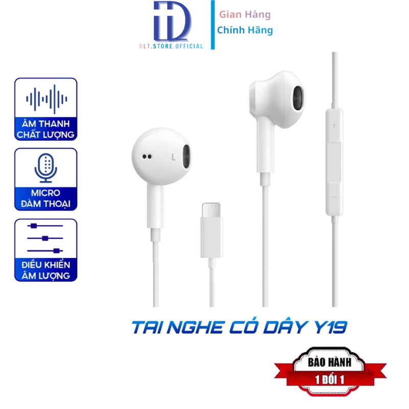 Tai nghe có dây nhét tai cho điện thoại có micro đàm thoại cổng jack cắm ip Type-C âm thanh HIFI - DL TECH Y20