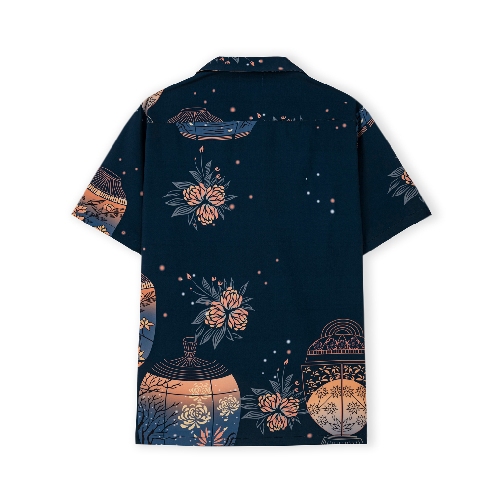 Áo sơ mi TOPGu họa tiết Đèn Lồng, vải lụa thoáng mát không nhăn, form regular