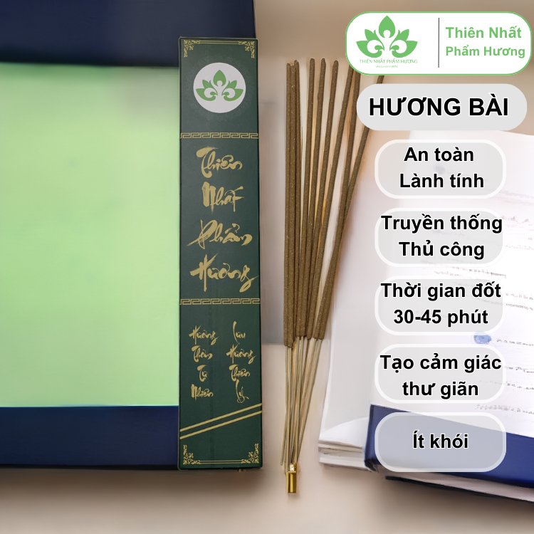 Nhang Có Chân Hương Bài Tự Nhiên Sạch Ít Khói Thủ Công - Hộp 30cm gồm 66-132-198-264 Nén