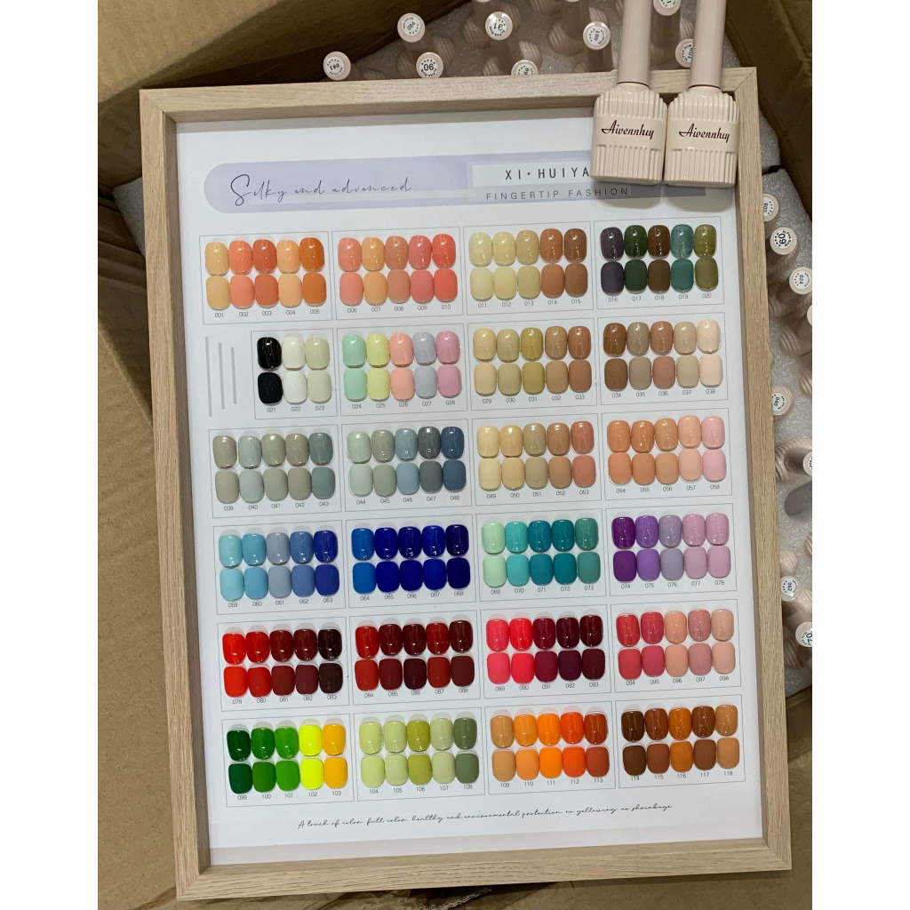 Set sơn gel 118 màu cao cấp Aivennhiy đặc mướt, tặng kèm bảng màu và base top