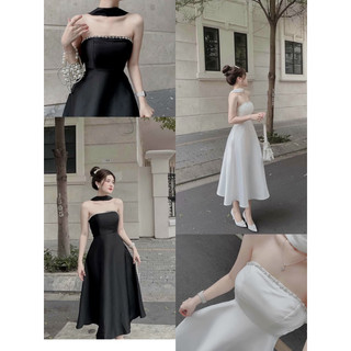 [ Kèm ảnh thật] Đầm ôm dự tiệc đính chuỗi đá thủ công cao cấp Rupi Dress