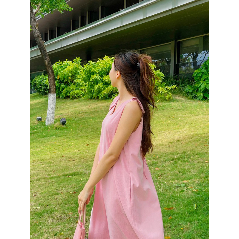 Váy cột dây Hồng Faric Holic