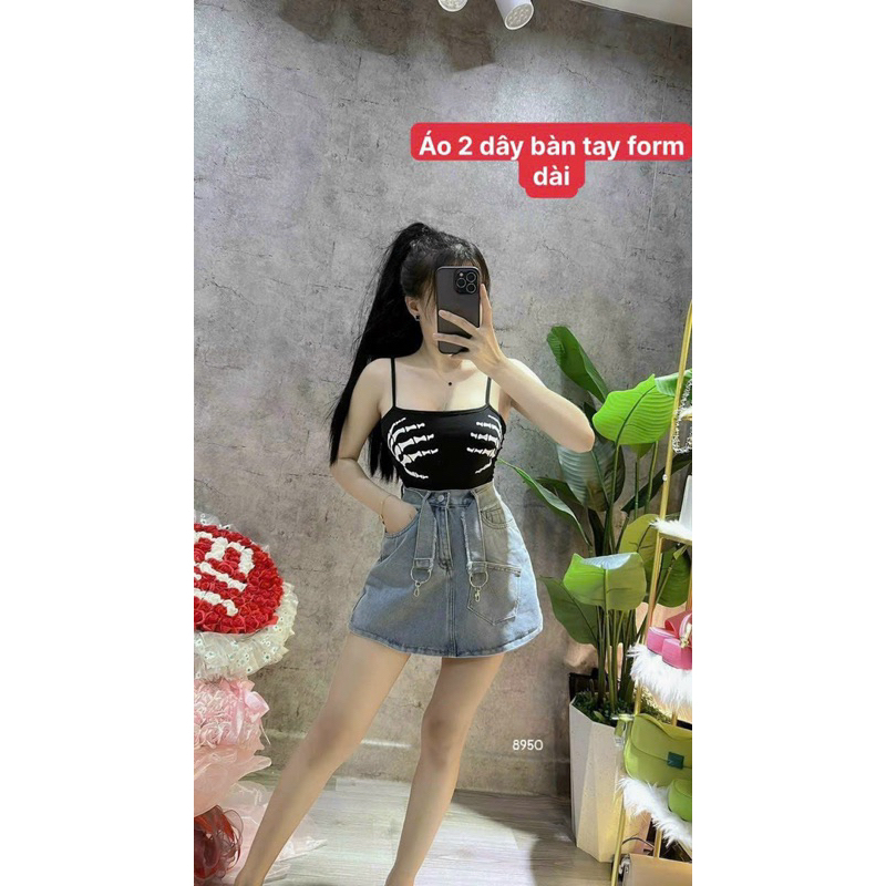 Áo 2 dây bàn tay form dài - Z0U