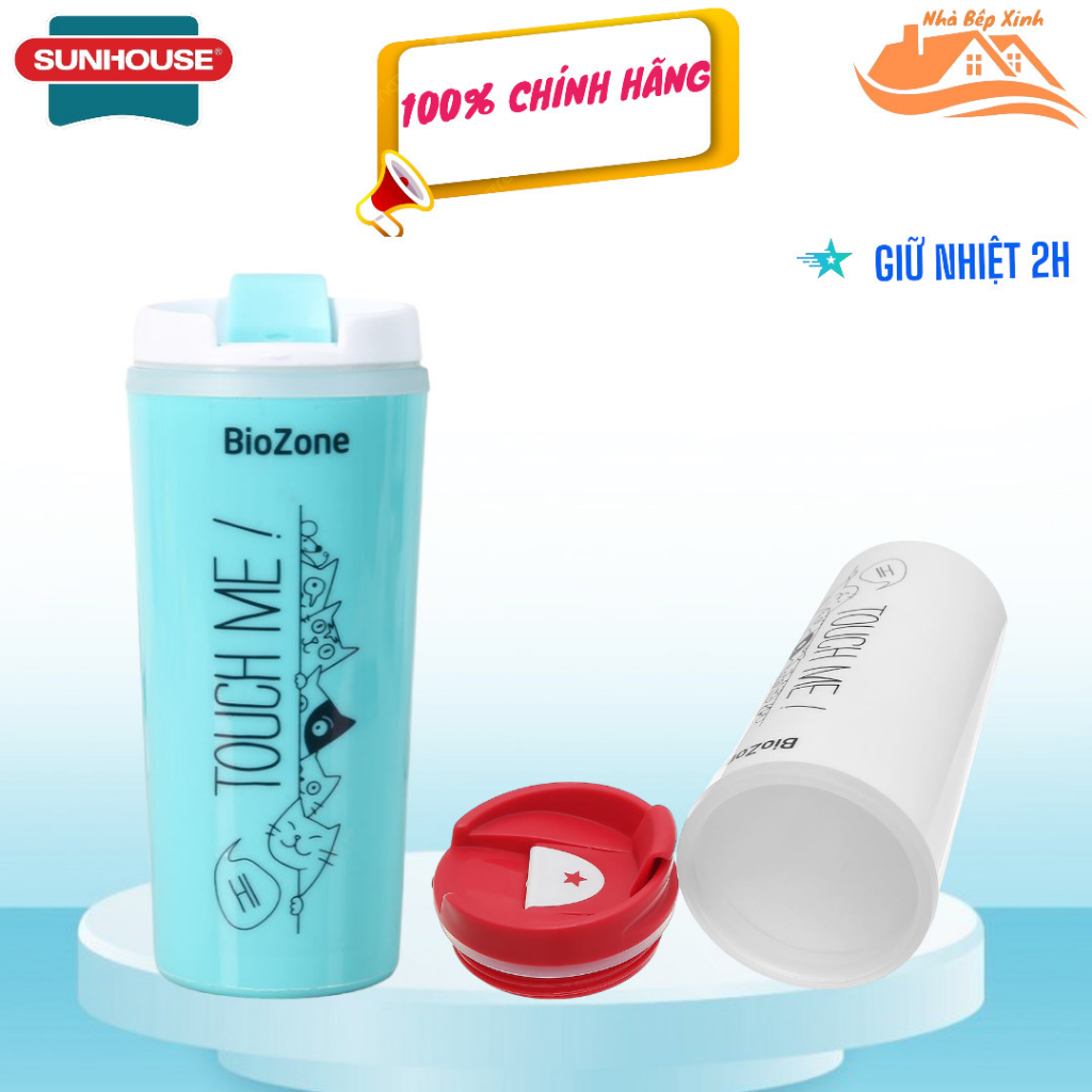 Bình Giữ Nhiệt Biozone 500ml Trắng Đỏ (KB-WA500P1WR) Cách Nhiệt Tốt, Kiểu Dáng Nhỏ Gọn, Tiện Dụng