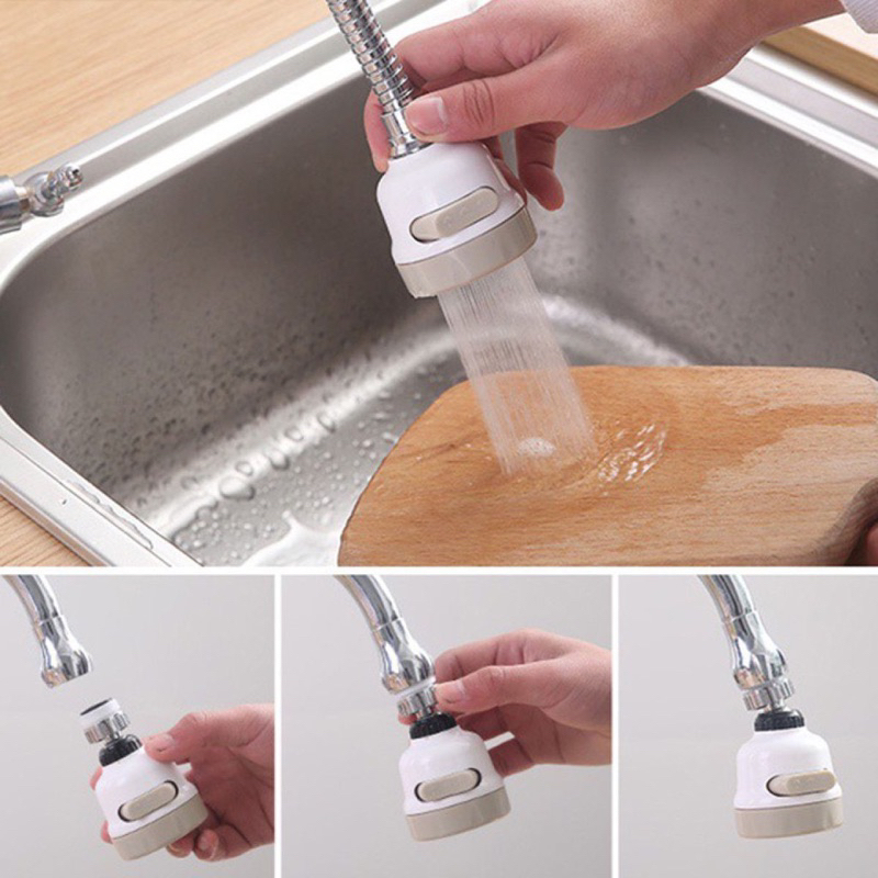 Vòi nước rửa bát inox tăng áp xoay 360 độ 3 chế độ