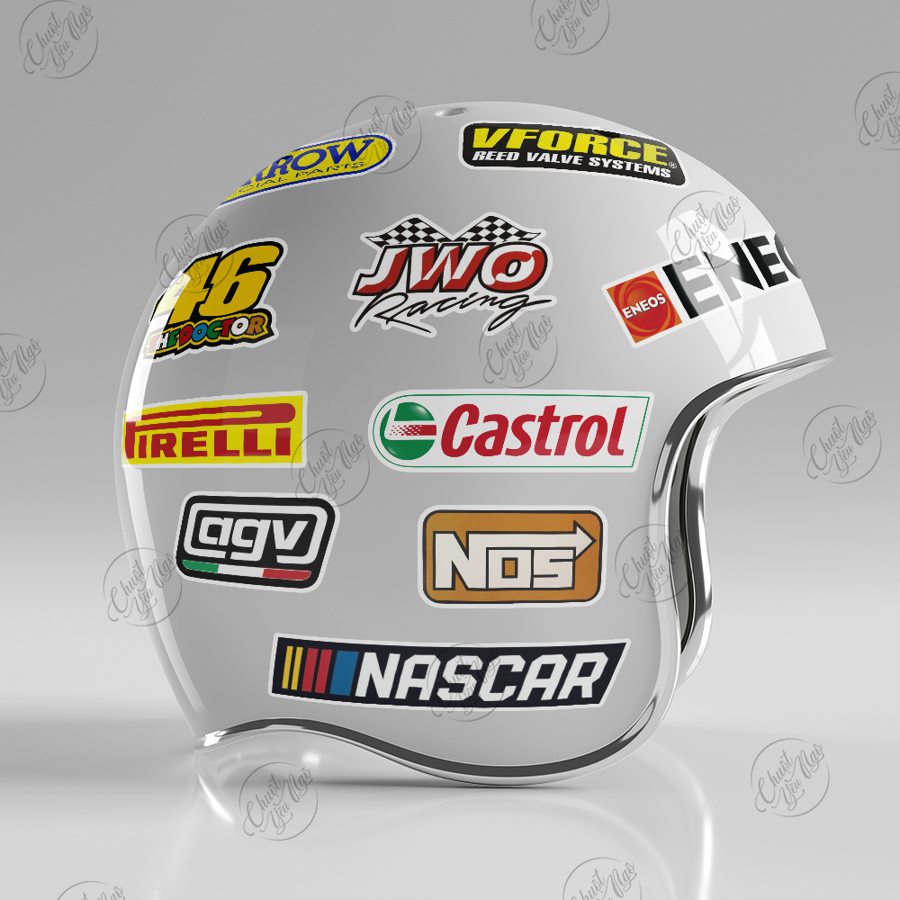 Combo bộ 10 hoặc 40 sticker không trùng hình dán decal tem xe logo South Vietnam Scooter Team rcb kawasaki racing