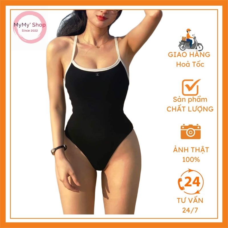 [ Loại 1 - Có mút ] - Bikini liền thân 2 dây basic / Bodysuit thun 2 lớp tôn dáng