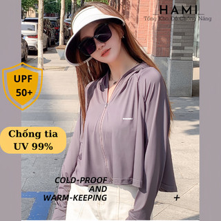 Áo chống nắng, chống tia UV croptop cánh rơi  mũ vành dài MẪU MỚI vải lụa băng mát lạnh freesize- cao cấ.p
