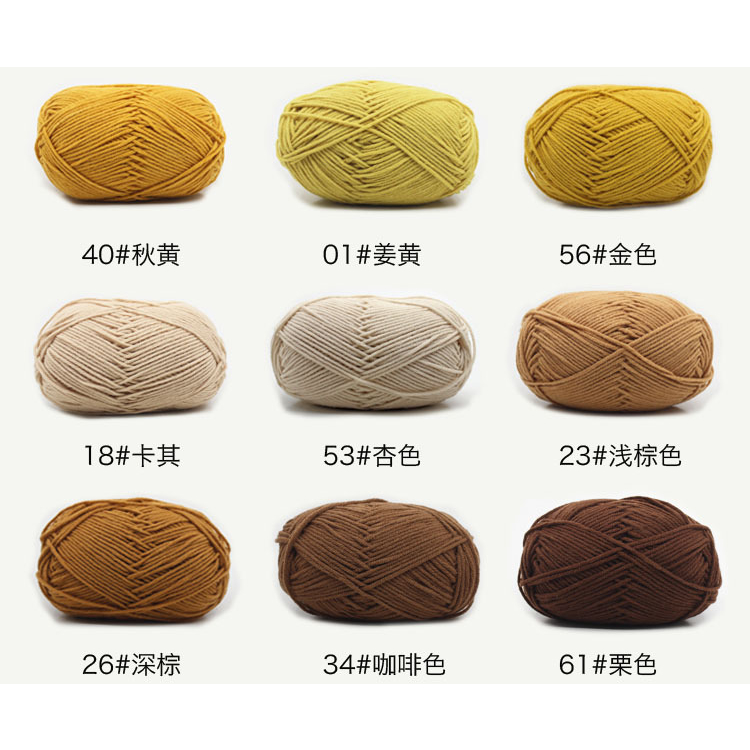 Len Milk Cotton 50g Baby Bảng 62 Màu, len cuộn sợi cotton