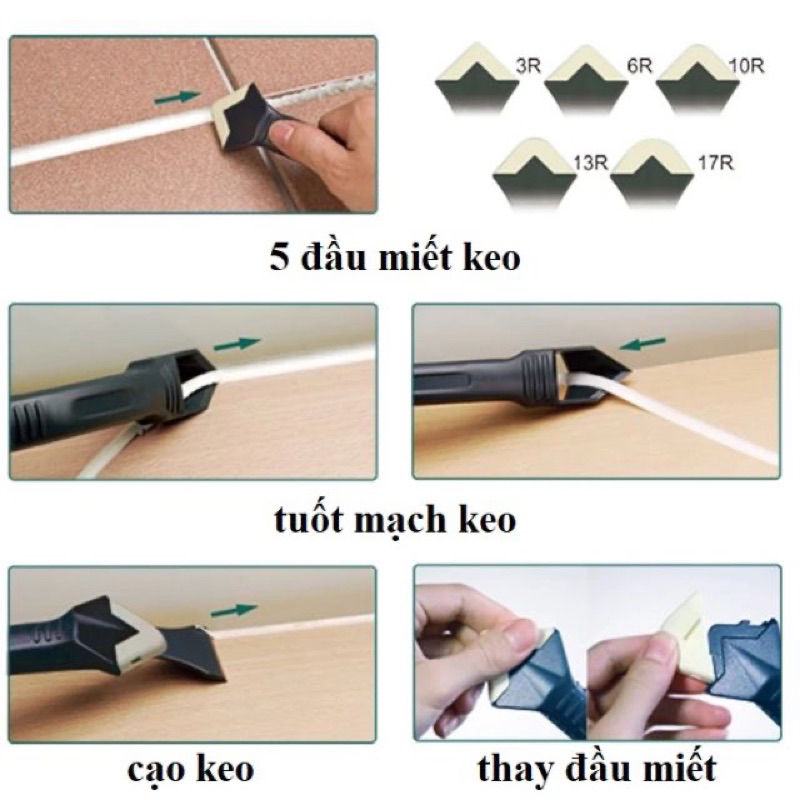 Bộ Miết Keo Silicon - Tặng Thêm 5 Đầu Miết Keo Silicon