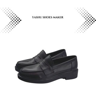Giầy nam Penny Loafer Da Bò đế Cao Su tăng chiều cao 4cm