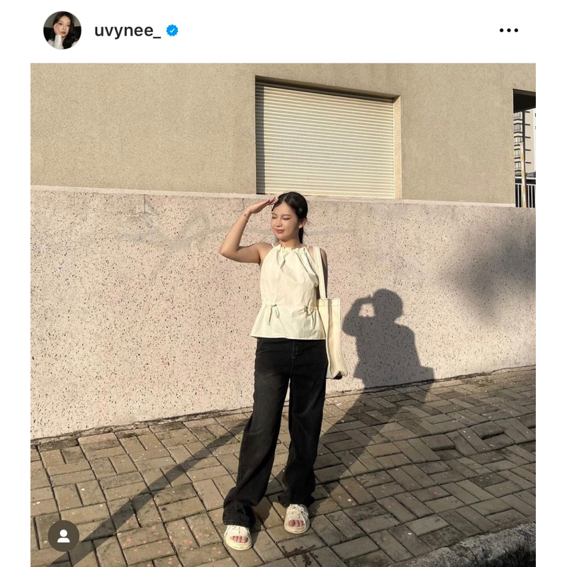 Quần suông đen mài nhẹ