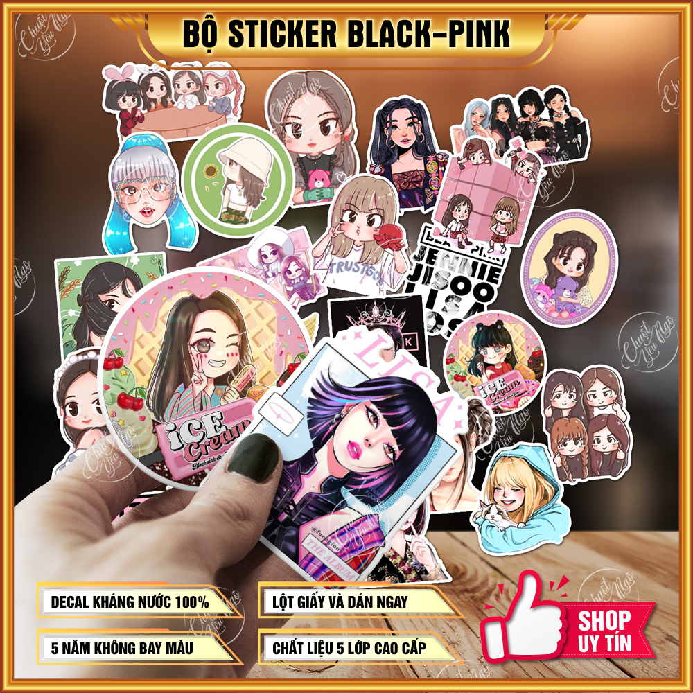 Sticker decal HẮC HƯỜNG hình dán chống nước blackpink